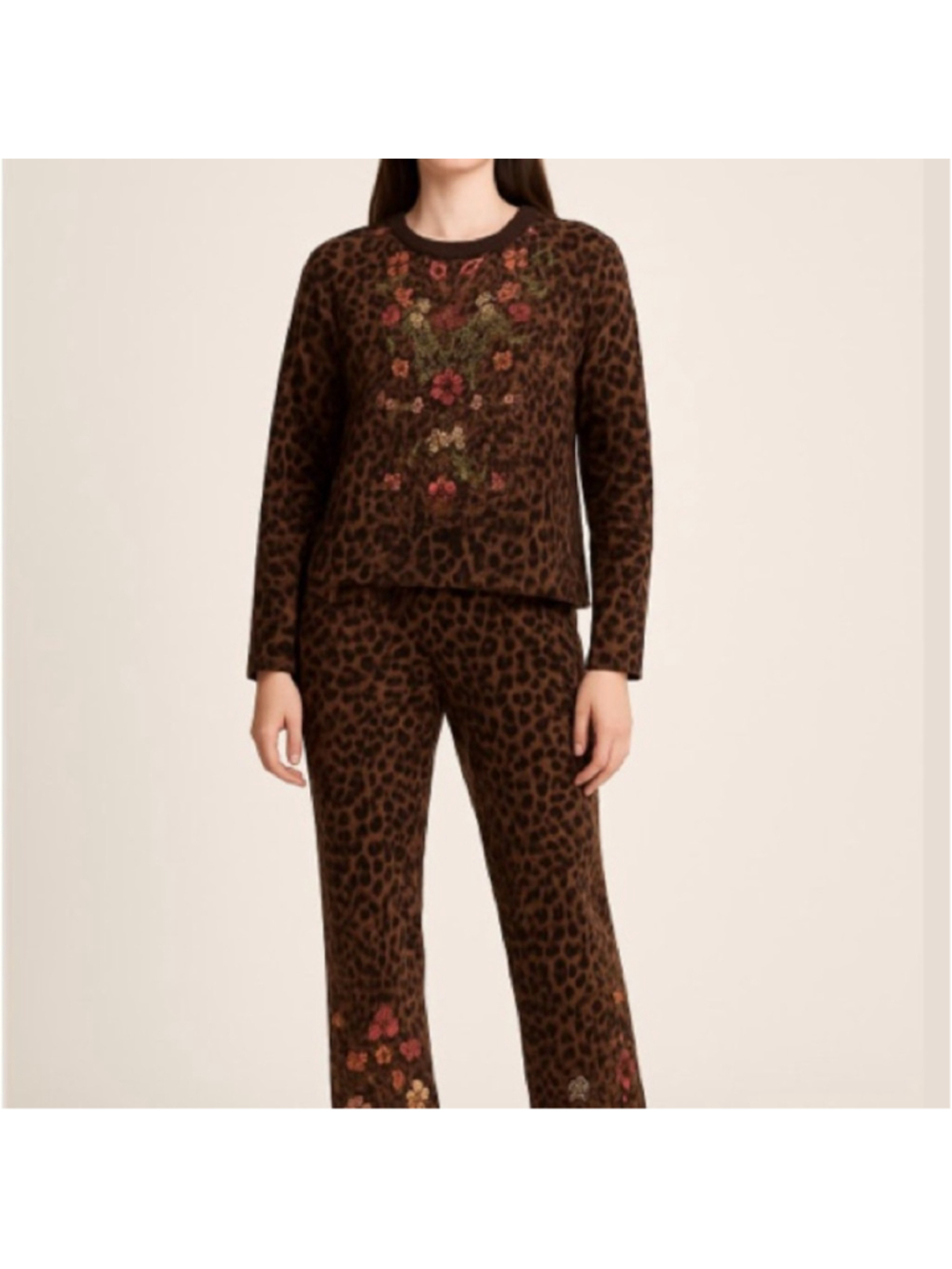 Johnny Was Mixed Media Henley T-Shirt, Malaya OG Leopard